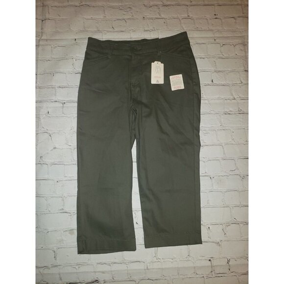 NWT St John's Bay Women's Size 4 Oregano Green Secretly Slender Capri Pants - Picture 1 of 2